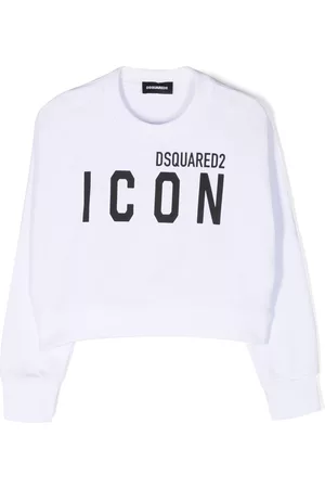 Dsquared2 Girls Hoodies - Cropped logo-print sweatshirt - White
