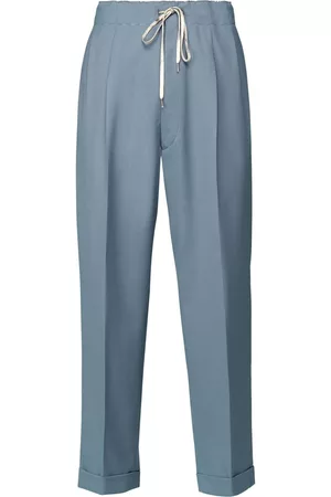 Maison Margiela Men Pants - Drawstring tapered trousers - Blue