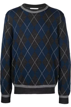 PRINGLE OF SCOTLAND Men Sweatshirts - Argyle knit jumper - Black