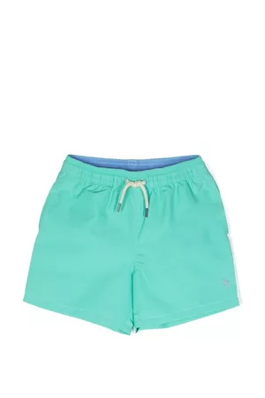 Ralph Lauren Boys Swim Shorts - Embroidered-logo swim shorts - Green