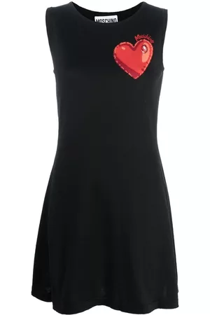 Moschino Intarsia-knit logo sleeveless dress - Black