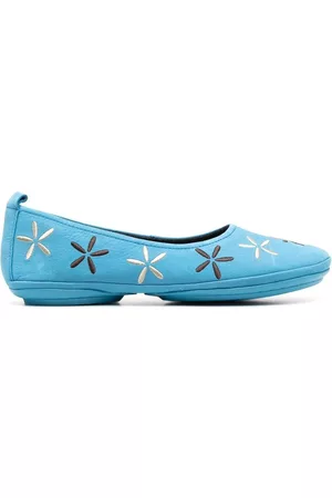 Camper Women Floral shoes - Nina floral-embroidered ballerina shoes - Blue