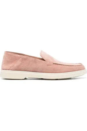 santoni Round-toe suede loafers