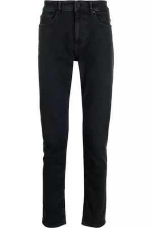 HUGO BOSS Men Slim Jeans - Mid-rise slim-fit jeans - Black