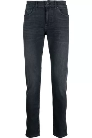 HUGO BOSS Men Slim Jeans - Mid-rise slim-fit jeans - Grey