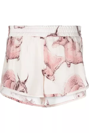 Stella McCartney Women Shorts - Animal-print silk shorts - Pink