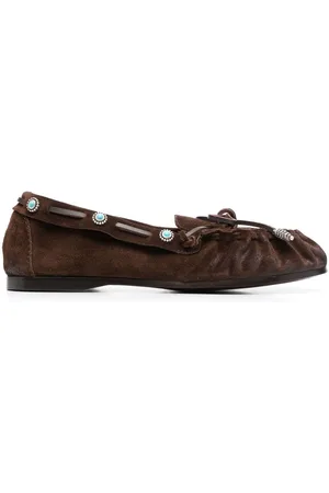 SARTORE 10mm bow-detail suede loafers