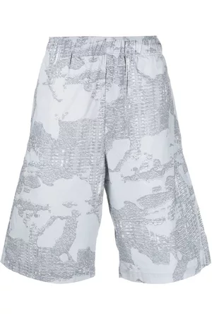 Diesel Men Bermudas - All-over graphic-print shorts - Grey