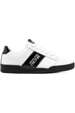 VERSACE Men Low Top & Lifestyle Sneakers - Logo-print contrasting low-top sneakers - White