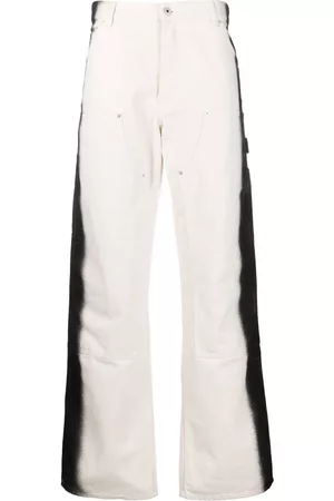 Heron Preston Men Wide Leg Pants - Gradient-print wide-leg trousers - White