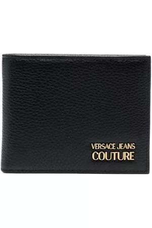 VERSACE Logo-lettering bi-fold wallet - Black
