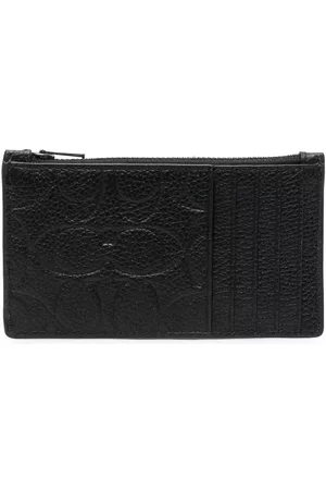 Coach Men Wallets - Embossed-monogram leather wallet - Black