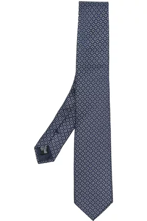 Armani Men Bow Ties - Patterned silk tie - Blue