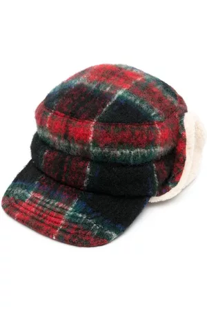 UNDERCOVER Men Hats - Wool plaid trapper hat - Blue