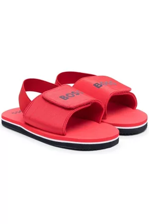 HUGO BOSS Sandals - Logo-print touch strap sandals - Red