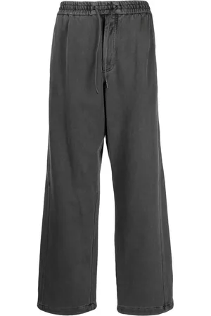 JUUN.J Men Wide Leg Pants - Drawstring waistband wide-leg trousers - Grey