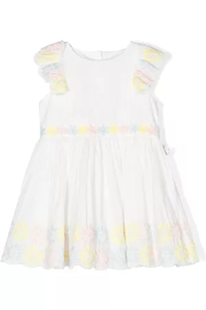 Stella McCartney Girls Casual Dresses - Embroidered flowers-edges dress - White