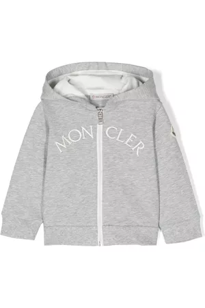Moncler Bomber Jackets - Embroidered-logo track jacket - Grey