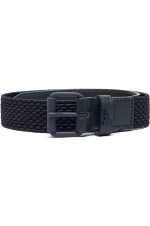 Emporio Armani Belts - Buckle-fastening woven belt - Blue