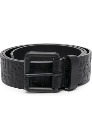 Diesel B-Monogram Le embossed-logo leather belt