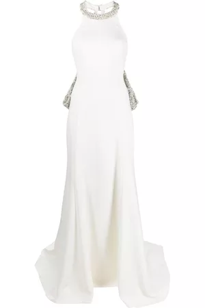 Parlor Women Party Dresses - Pearl-embellished wedding gown - Neutrals
