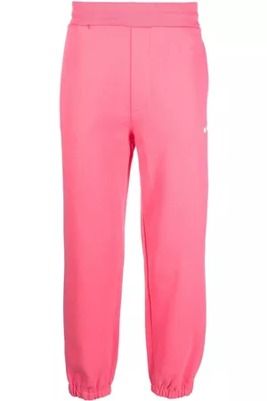 Msgm Logo-print cotton track pants - Pink
