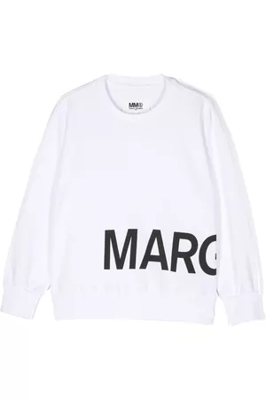 Maison Margiela Boys Hoodies - Logo cotton sweatshirt - White