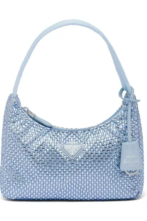 Prada Women Luggage - Re-Edition 2000 crystal-embellished mini bag - Blue