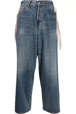 UNDERCOVER Women Straight Jeans - Tassel-trim cropped jeans - Blue