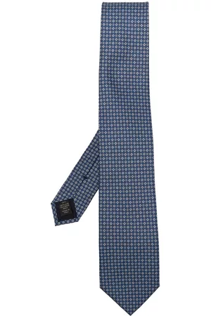 BRIONI Men Bow Ties - Patterned silk tie - Blue