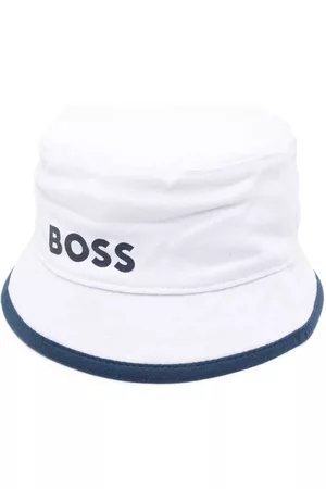 HUGO BOSS Hats - Logo-print bucket hat - White