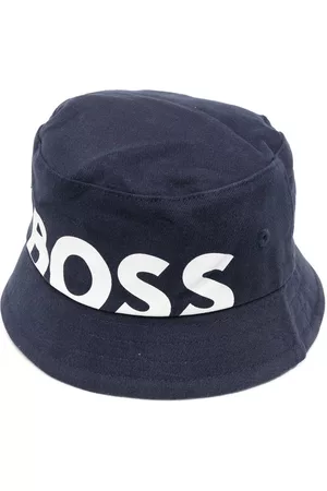 HUGO BOSS Logo-print bucket hat - Blue
