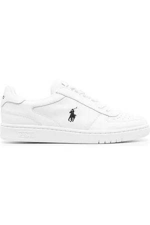 Ralph Lauren Men Low Top Sneakers - Logo-print lace-up sneakers - White
