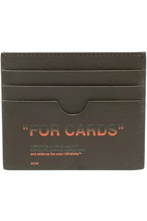 OFF-WHITE Men Wallets - Quote leather cardholder - Green