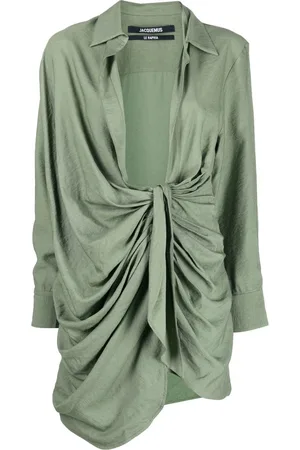 Jacquemus La Robe Bahia draped shirtdress