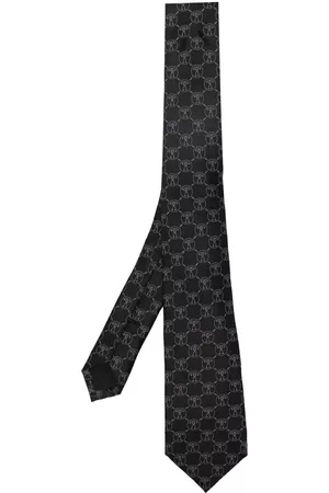 Moschino Silk embroidered-logo tie - Black