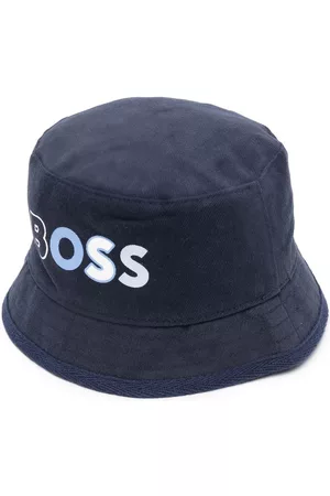 HUGO BOSS Logo-print bucket hat - Blue