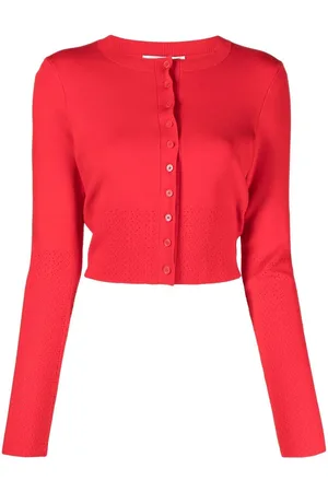Victoria Beckham Pointelle-knit cropped cardigan