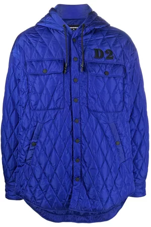 Dsquared2 Men Quilted Jackets - Embroidered-logo quilted jacket - Blue