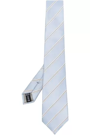 Armani Men Bow Ties - Diagonal stripe-print tie - Blue