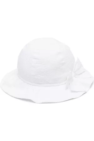 Il gufo Boys Bow Ties - Bow-detail seersucker hat - White