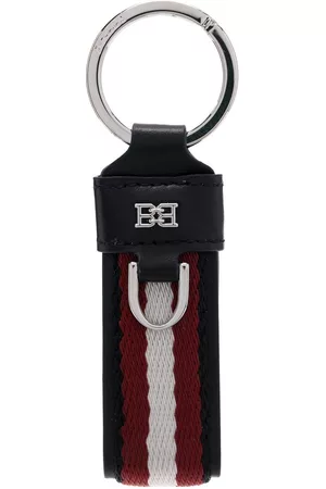Bally Logo striped keyring - Black
