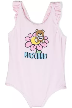 Moschino Swimsuits - Teddy Bear ruffle-trim one-piece - Pink