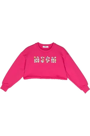 Msgm Embellished-logo crew-neck sweatshirt