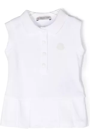 Moncler Girls Graduation Dresses - Sleeveless polo shirt dress - White