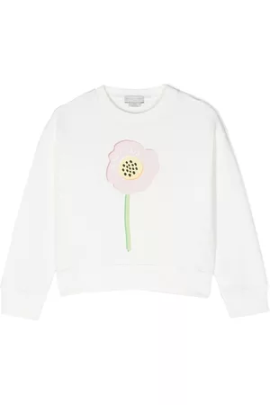Stella McCartney Boys Long Sleeved Shirts - Floral-print long-sleeve sweatshirt - White