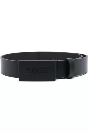 HUGO BOSS Belts - Debossed-logo leather belt - Black