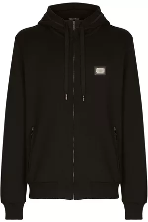 Dolce & Gabbana Men Zip-up Hoodies - DG Essentials jersey zip-up hoodie - Black