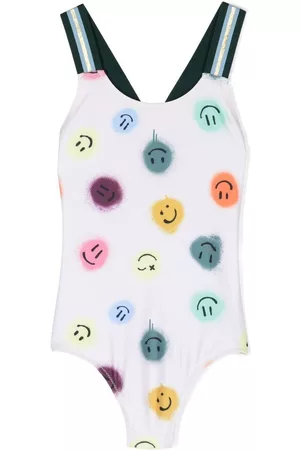 Molo Girls Swimsuits - Neve happy dots-print swimsuit - Neutrals