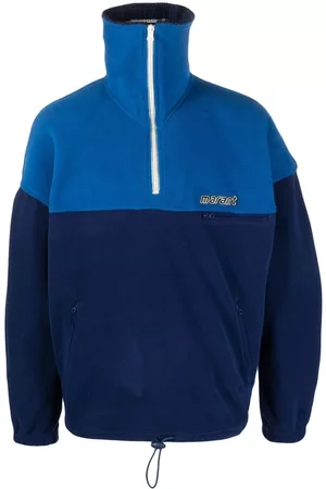 Isabel Marant Men Sports Hoodies - Colour-block fleeced sweatshirt - Blue